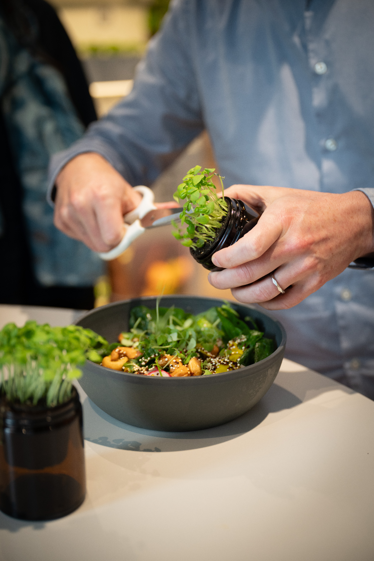 Microgreens snipped tableside
